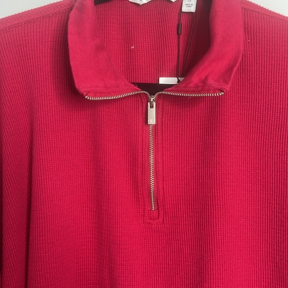 CALVIN KLEIN JEANS Women's Waffle-Knit Half-Zip Top - Picture 5 of 5